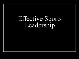Effective Sports Leadership