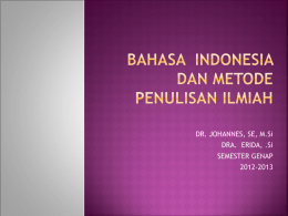 Silabus Bahasa Indonesia dan Penulisan ilmiah Mei 2013