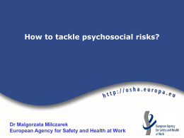 How to tackle psychosocial risks?