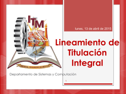 Presentación Lineamiento de Titulación Integral Planes 2010