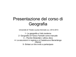 Lezione 1 - Universit&agrave; degli Studi di Trieste