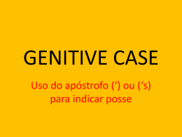 GENITIVE CASE
