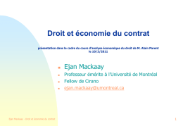 Présentation PowerPoint - Droit et économie du contrat