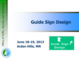 Traffic Guide Sign Design Class