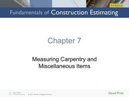 Chapter 7: Measuring Carpentry and Misc. Items