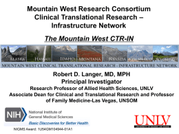 Mountain West Research Consortium Clinical Translational - CTR-IN