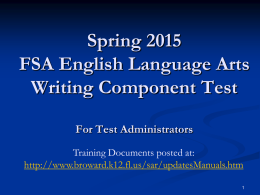 Spring 2015 FSA English Language Arts Writing Component Test