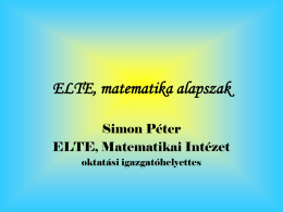 ELTE, matematika alapszak - ELTE Matematikai Intézet