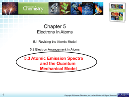 5.3 Atomic Emission Spectra and the Quantum Mechanical Model