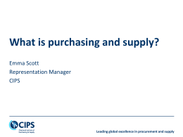 Leading global excellence in procurement and supply