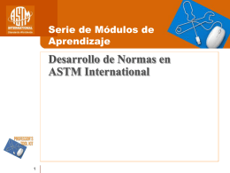 Desarrollo de Normas en ASTM International