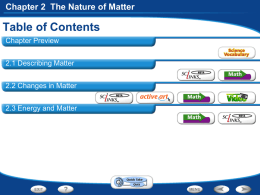 Chapter 2 The Nature of Matter