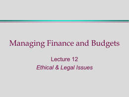 Managing Finance & Budgets