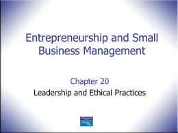 Entrepreneurship: Chapter 11