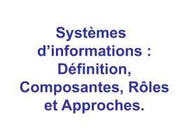 Systèmes d`informations