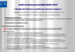 Unité de Recherche EA3900 BioPI-UPJV « Biologie des - E
