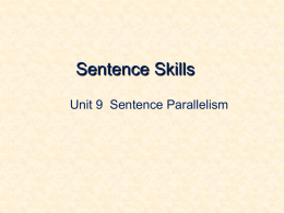 Sentence Parallelism