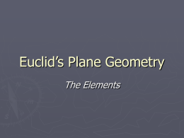 Euclid`s Plane Geometry