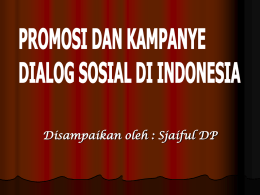 Promosi dan Kampanye Dialog Sosial di Indonesia