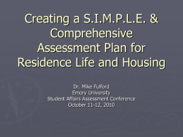 Assessment-Planning - Student Affairs Assessment Conference