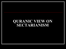QURANIC VIEW ON SECTARIANISM