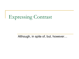 Expressing Contrast - BLOG 1r BATXILLERAT