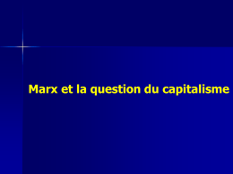 Marx et la question du capitalisme