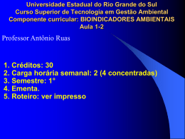 Bioindicadores - Professor Antônio Ruas