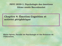 Schachter et l`interaction physiologie/cognition