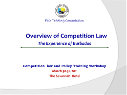 Competition Overview – Barbados Experience