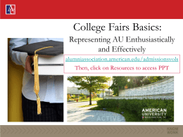 What are College Fairs? - American University Alumni Association