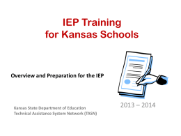 Preparing for IEP 2014