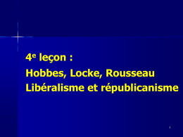 Hobbes, Locke, Rousseau. Libéralisme et républicanisme