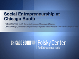 Social Entrepreneurship at Chicago Booth