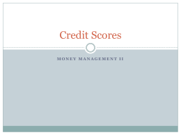 Credit Scores Power Point