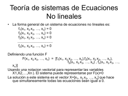 Teoria de sistemas de Ecuaciones No lineales