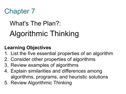 Chapter 7. Algorithmic Thinking
