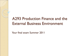 A293 Production Finance and the External