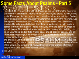 Some Facts About Psalms