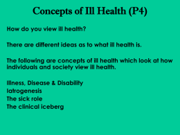 Concepts of Ill Health