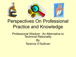 A Perspective On Professional Knowledge