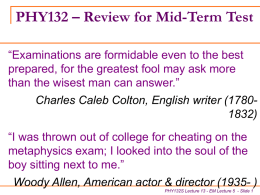 PHY132 Mid-Term Test
