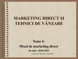 Direct Marketing - Mihaela Asandei