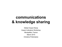 communications & knowledge sharing
