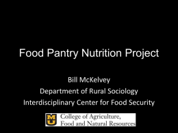 Food Pantry Nutrition Project - University of Missouri Extension