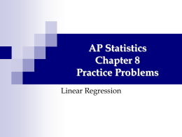 Chapter 8: Linear Regression