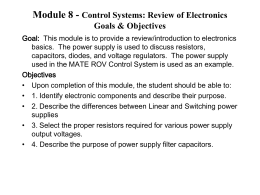 Module 8 - Control Systems: Review of Electronics Goals