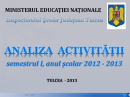 Prezentare Analiza activ. sem. I 2012-2013