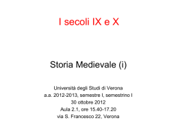 Il lungo VIII secolo (750- 888) - Università degli Studi di Verona