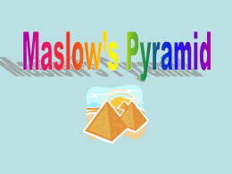 Maslow`s Pyramid